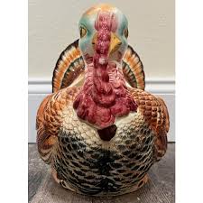 1980s Handpainted Ceramic Turkey Soup Tureen With Lid | Chairish