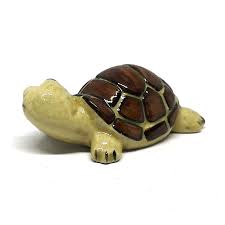 ZOOCRAFT Hand-painted Ceramic Turtle Figurine: Unique ...