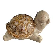 Vintage Ceramic Turtle Figurine – Glazed Shell & Matte Body ...