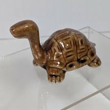 Brown Turtle Tortoise Figurine Ceramic Animal 2" Vintage ...