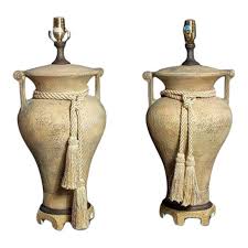 Antique Pair of Porcelain Chinoiserie Beige Ginger Jar Table ...