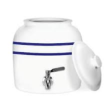 GEO 5 gal. Porcelain Ceramic Crock Beverage Serveware with Stainless Steel Faucet and Lid CKOVIBLKS - The Home Depot