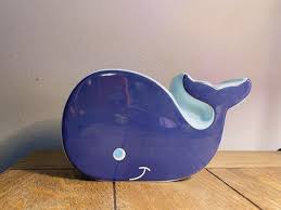 Porcelain Smiling Blue Whale Money Bank, Demdaco - Etsy