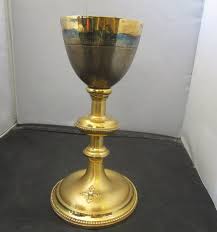 ANTIQUE Chalice Gold Tone With Genuine Diamond Accent and Cross - Etsy
