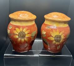 Large Sunflower and Pear Salt & Pepper Shakers Fall Colors ...