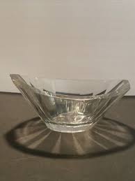 Ceska Signed Lead Faceted Crystal Large Boat Shaped Bowl ...