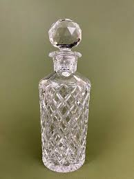 Ceska Signed Canterbury Criss Cross Cut Crystal Decanter ...