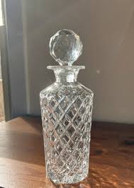 Vintage Crystal Cut Criss-cross Decanter Signed “ceska ...