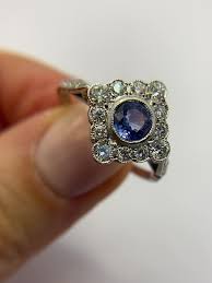 Clementine' Sapphire & Diamond vintage cluster ring – Auréia ...