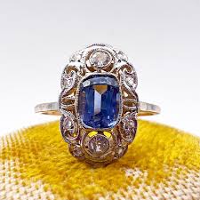 Early 1900's Sapphire & Diamond Ring | Arcadian Antiques