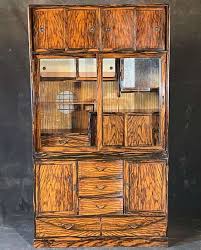 Antique Japanese Cha Tansu 2 Section Persimmon Taisho ...