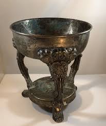Vintage Silver Plated Warming Chafing Stand 3 Legs Ornate 6 ...