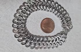 Chunky 32.5g Two Row Sterling Silver Bracelet VINTAGE 16mm ...