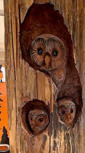 4 Adorable Owls Carved from Salvaged Cedar - YouTube