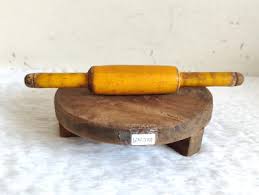 Antique Handmade Tortilla Bread Bakers Wooden Rolling Pin With Board Retro WN372 | eBay