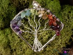 Tree of Life Pendant, CHAKRA Crystal Pendant - Diamond ...