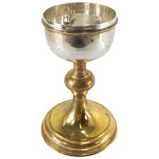 Sterling Silver and Gilt Brass Religious Ciborium Chalice. For Sale at Ruby Lane