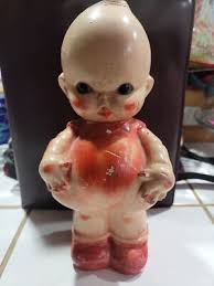 VINTAGE 1930's CHALKWARE FIGURE KEWPIE DOLL FACE 12" LARGE CARNIVAL PRIZE. CUTE | eBay