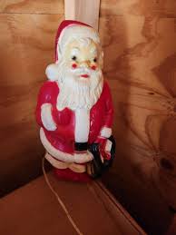 Vintage Christmas Blow Mold Santa Claus And Candle | eBay