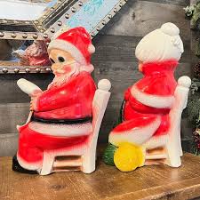 Vintage Santa and Mrs Claus Chalkware Figurines - 14 inch ...