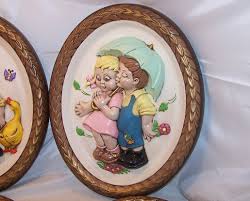 Leisuramics Four Season Set 3D Molded Picture, Children 1973