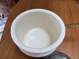 Vintage Waldow USA Heavy Porcelain Pot, Brass Handle, Copper Band w/lid | eBay