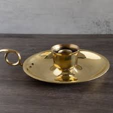 Brass Plated Vintage Candle Holder, Finger Loop Style Candlestick Holder, Rustic Antique Decor, Farmhouse, Wedding - Etsy