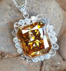 12 Ct Champagne Treated Diamond Pendant Radiant Cut ...