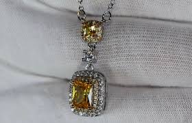 Yellow Diamond Pendant | Yellow Diamond Necklace | Radiant ...