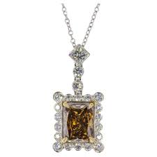 J. Birnbach GIA 1.52 Carat Fancy Brown Radiant Diamond Two ...