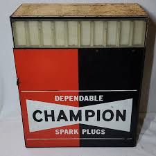 VINTAGE CHAMPION SPARK PLUG SERVICE STATION METAL ...