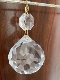 Chandelier Crystal Ball Finial Prism LAMP Faceted Round Drop ...