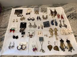 Vintage 80s 90s Dangle Dangling Drop Earring Pierced Large Lot 32pr | eBay