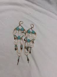 Statement FP Gold Filled Blue Stone Lever Back Dangle ...