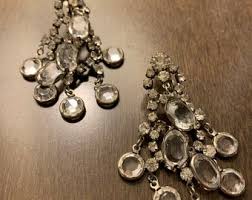 1950s Chandelier Rhinestone Earrings - Etsy