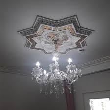 Beyaz Altın Yıldız Saray Tavan 150 cm | Dekonil