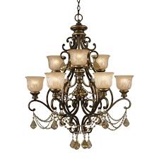 Nine Light Chandelier-Golden Teak Crystal Color-Swarovski Strass Crystal Type-Bronze Umber Finish Bailey Street Home 49-Bel-1628167 - Walmart.com