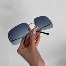 🖤 Vintage Chanel 4017-D Sunglasses – Silver Frame w/... | Depop