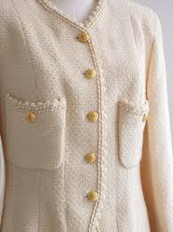 Chanel Vintage S/S 1990 Ecru Cream 24K Gold CC Scalloped ...