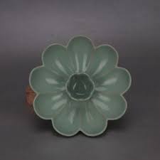 6.7" Chinese Song Porcelain Ru Kiln Green Glaze Hacking Lotus Flower Oil Lamp | eBay