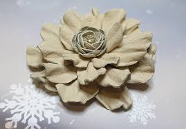 Handmade Leather Flower Brooch: Beige Rose Pin (8-10cm) - Etsy