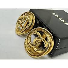 Chanel Gold CC Logo Earrings