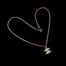 Auth CHANEL CC LOGO 01A Rhinestone Coco Mark Necklace ...