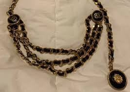 Chanel RARE Vitg 60's Tier Chain Belt Lion Gold Black Lagerfeld 24K Gold Plate | eBay