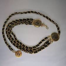 CHANEL | Accessories | Vintage Chanel 3 Rue Cambon Belt Gold Chain And Black Leather Three Strand | Poshmark