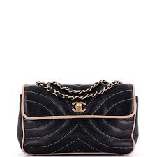 CHANEL | Bags | Chanel Vintage Two Tone Flap Bag Chevron ...