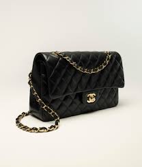 Classic 11.12 handbag, Lambskin & gold-tone metal, black ...
