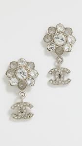 What Goes Around Comes Around Chanel Silver Crystal Dangle ...