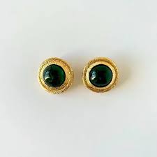 CHANEL | Jewelry | Chanel Green Gemstone Earrings | Poshmark