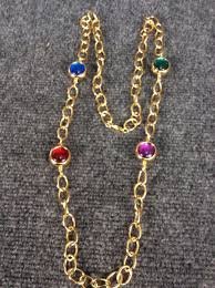 Beautiful Vtg green red blue Purple Gripoix 2 sides gold ...